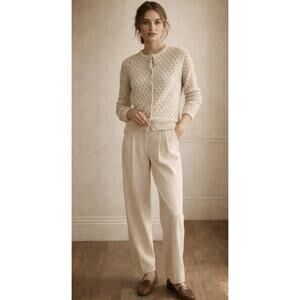 VTG J. Crew 90s Oarsman Women's Wool Cardigan Sweater Sz M (Modern Size XS/S)